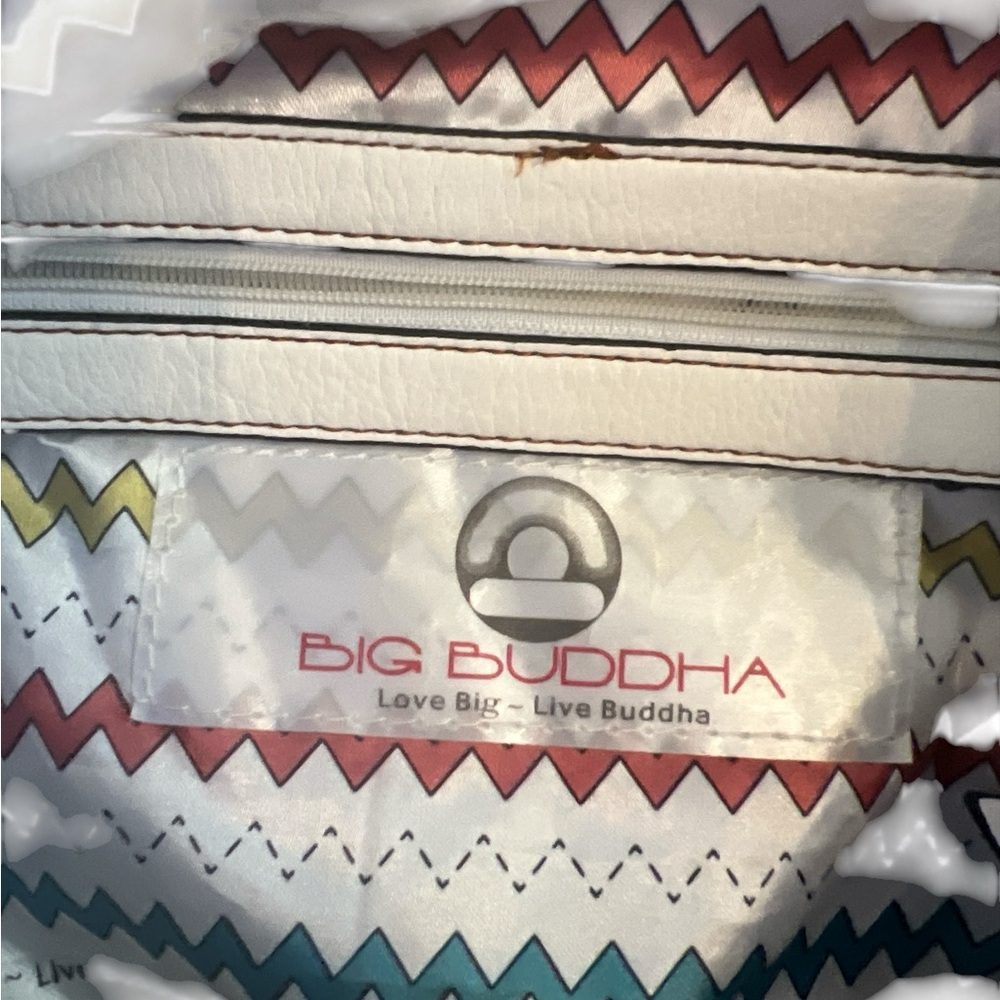 Big Buddha large White Leather tote NWOT - Picture 6 of 6